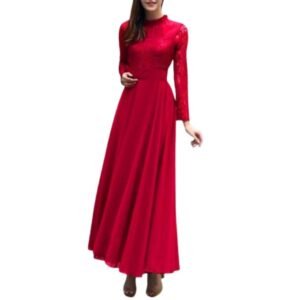 فستان نسائى من الشيفون والدانتيل مبطن