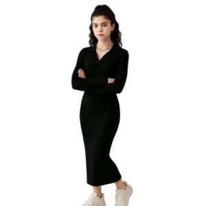 فستان نسائى قطن باكمام طويلة