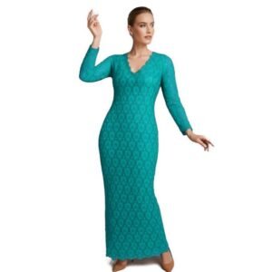 فستان دانتيل طويل ببطانة