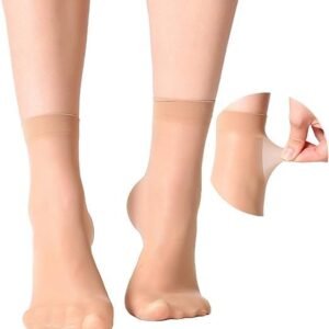 مجموعة شرابات قصيرة من الفوال للنساء بتصميم سادة للنساء مكونة من 4 ازواج الشرابات نايلون