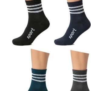 طقم شرابات هاف رجالى 4 قطع مطرز بكلمة سبورت