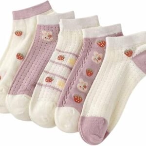 مجموعة شرابات كاجوال للنساء بطول الكاحل مريحة للقدمين 5 ازواج + 1 هدية، 6 ازواج كاملة)