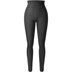 بنطلون نسائي رياضي بتصميم محبب، أسود، مقاس واحد