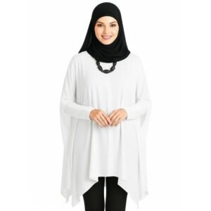 بلوزة نسائية واسعة من القطن، أكمام خفاشية،قصة فضفاضة أنيقة