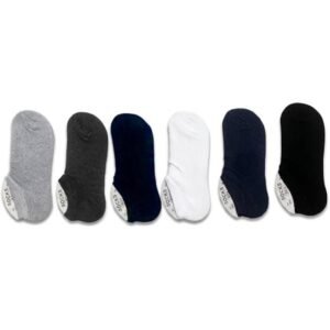 6 قطع Socks Box جوارب قصيرة رجالية، بنص فوطة متعددة الألوان، قطن وإسباندكس، تصميم أنكل كاجوال يومي